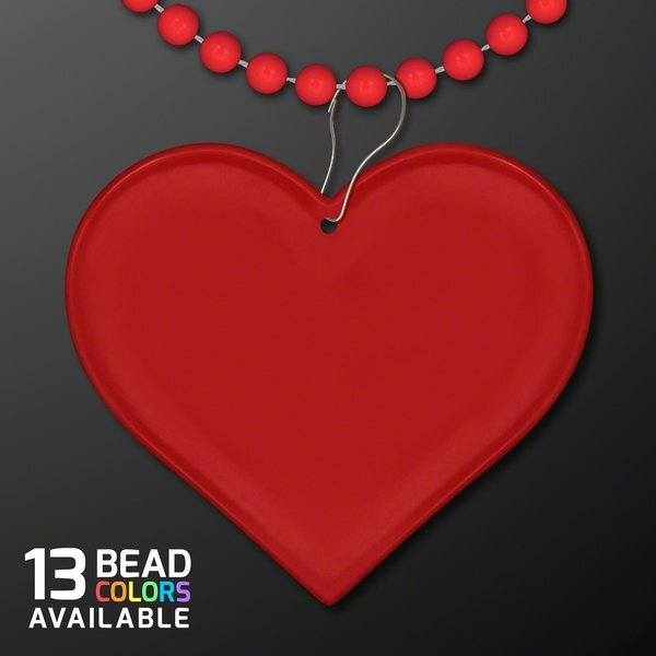 Red Heart Medallion w/ Beaded Necklace