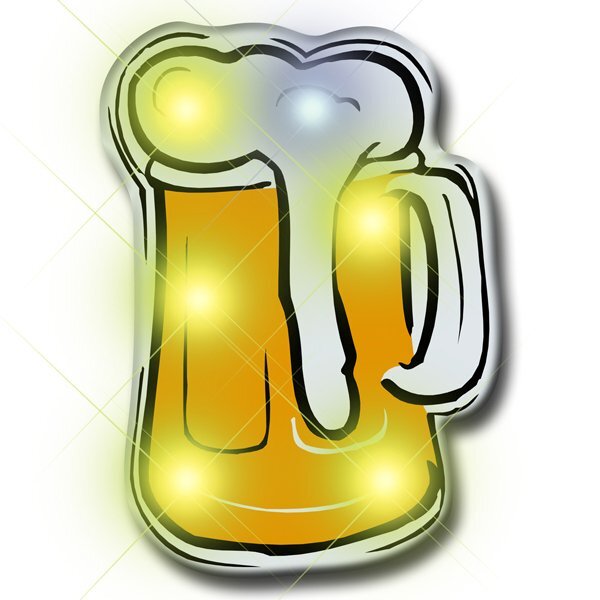 Beer Mug Flashing LED Lapel Pin