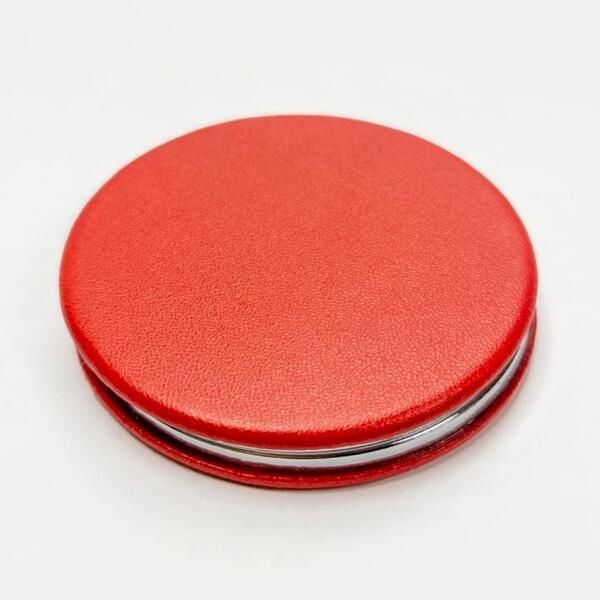 Round Leatherette Compact Mirror