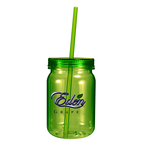 Plastic Mason Jar Tumbler, 24oz. w/ Full Color Imprint