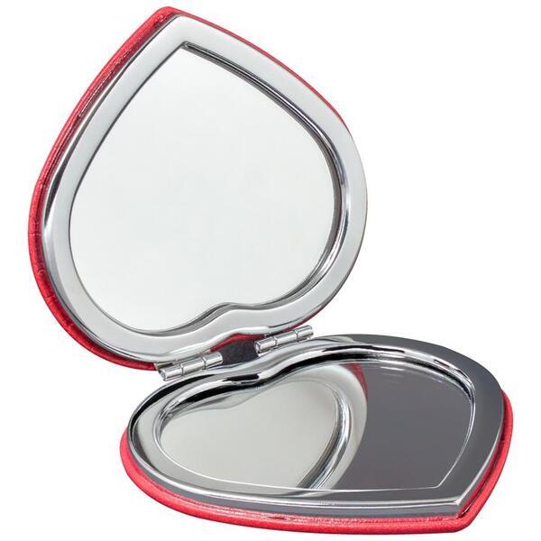Heart Leatherette Compact Mirror