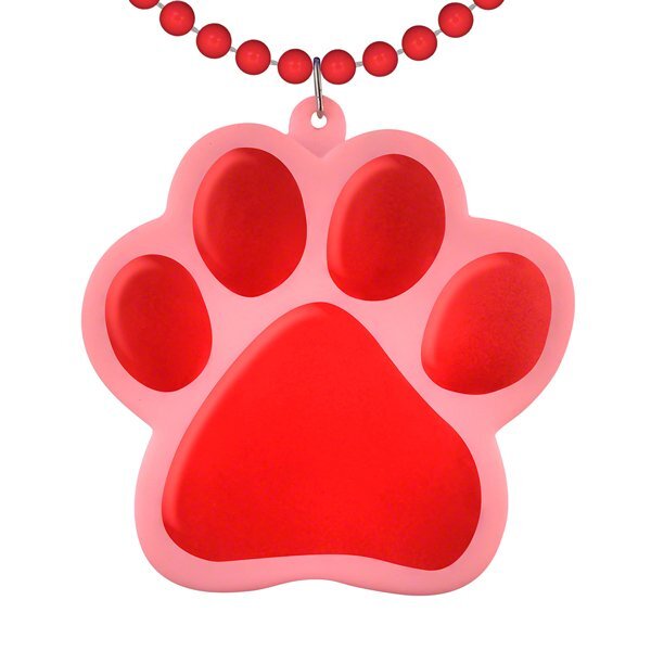 Light Up LED Paw Print Necklace