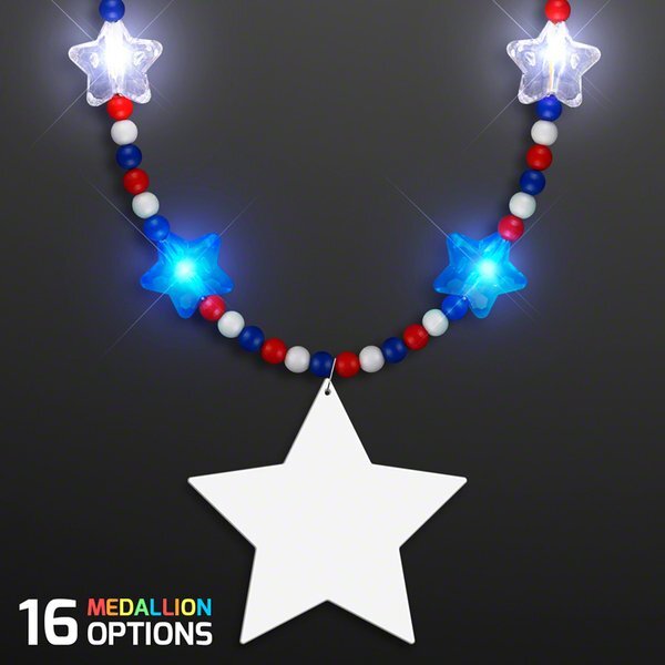 Light Up LED Party Beads w/ Star Medallion