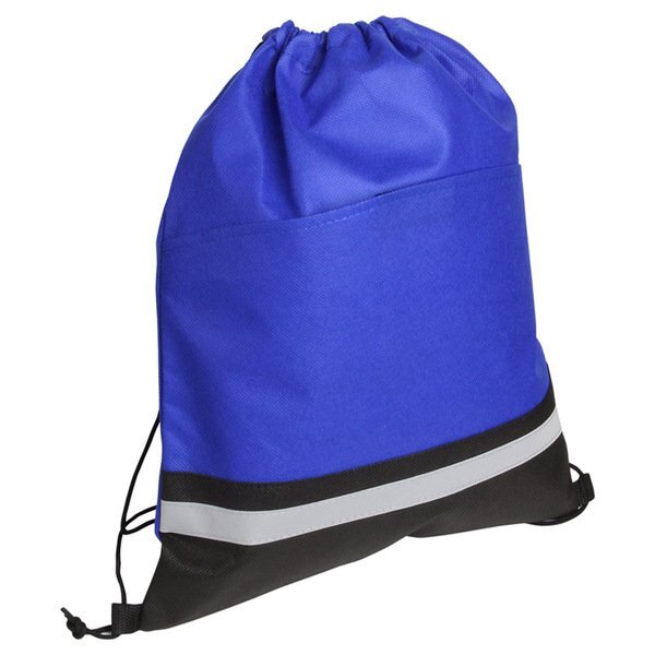 Safety Non-Woven Reflective Stripe Drawstring Bag