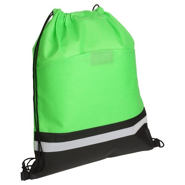 Safety Non-Woven Reflective Stripe Drawstring Bag