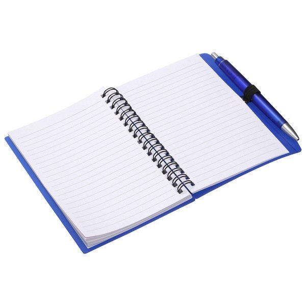 Hardcover Notebook w/ Matching Ballpoint Pen, 6-1/8" x 5-1/4"