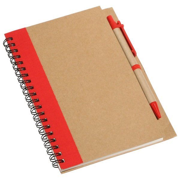 Promo Write Recycled Notebook w/ Ballpoint Pen, 7-1/8" x 5-3/8"