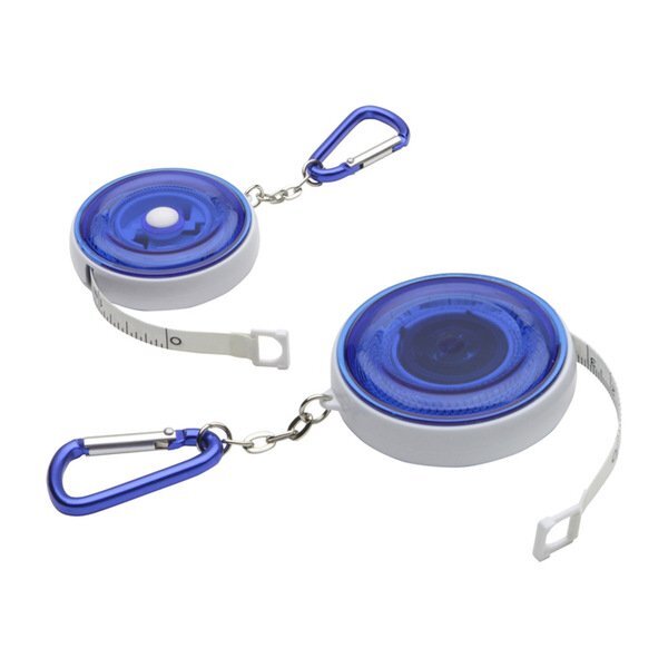 Round Retractable Tape Measure w/ Carabiner, 5'
