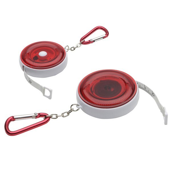 Round Retractable Tape Measure w/ Carabiner, 5'