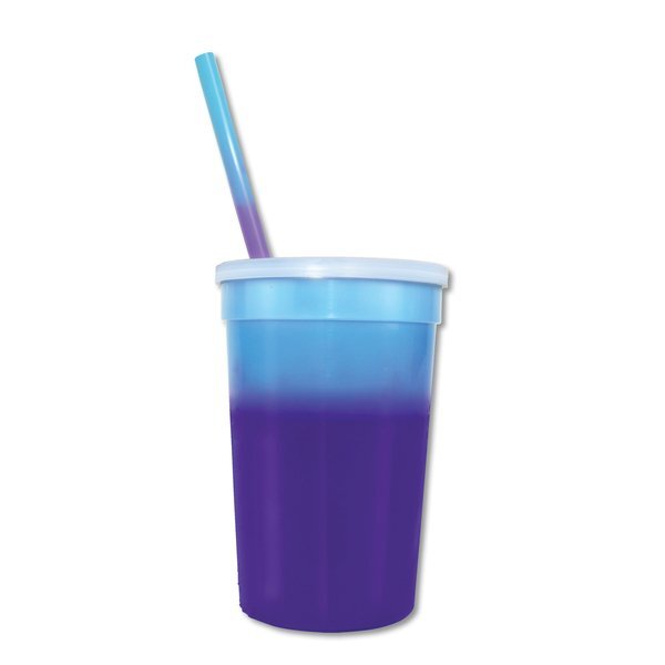 Mood Color Changing Stadium Cup Straw & Lid Set, 22oz.