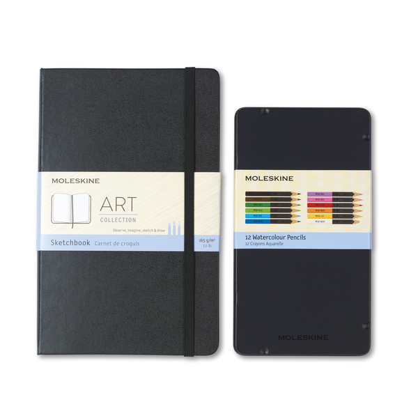 Moleskine® Sketchbook & Watercolor Pencils Coloring Kit