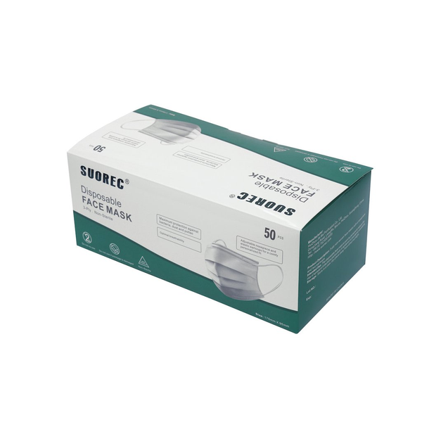 Disposable 3 Layer Protective Face Masks, Pack of 50 - IN STOCK- AS LOW AS .09 EA