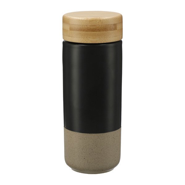 Arlo Double-Wall Ceramic Bottle w/ Bamboo Lid, 11oz.
