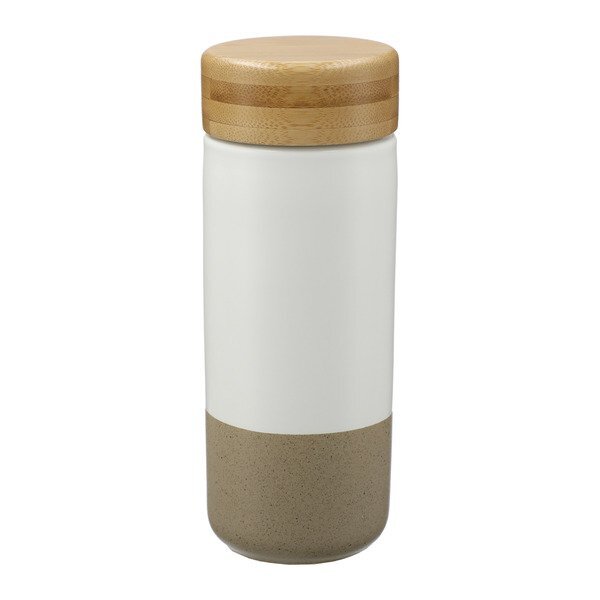 Arlo Double-Wall Ceramic Bottle w/ Bamboo Lid, 11oz.