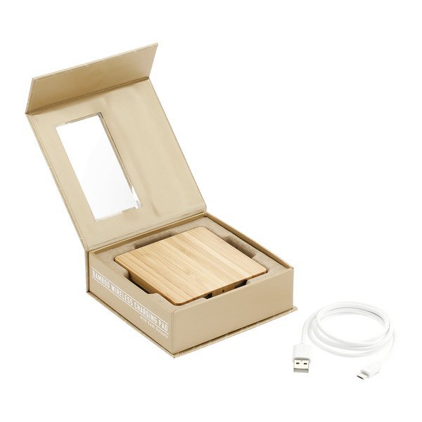 Bamboo Wireless Charging Pad w/ Dual Outputs