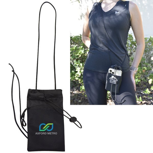Crossbody Polyester Phone Pouch - CLOSEOUT!