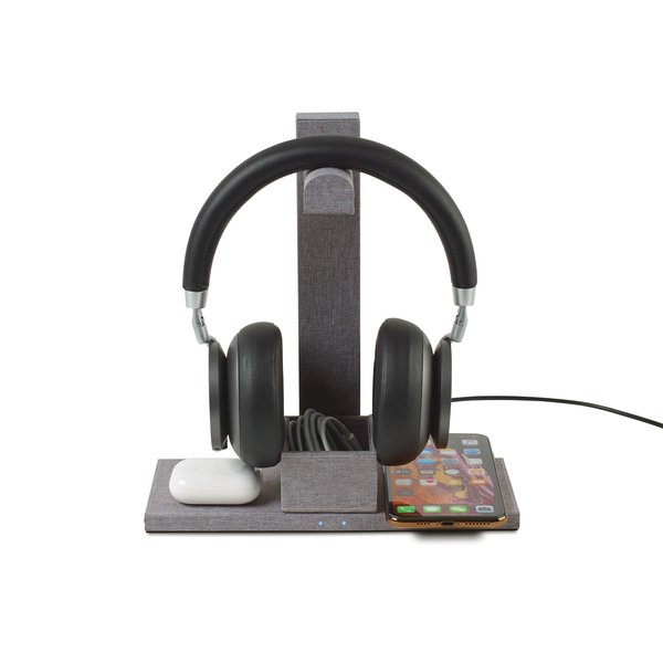 Truman Dual Wireless Charger & Headphone Stand