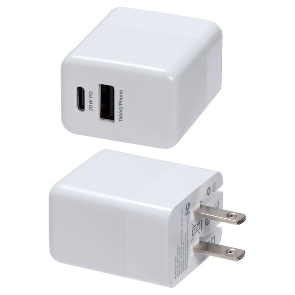 Sonic 20W Fast USB-C PD Charger w/ Dual Outputs