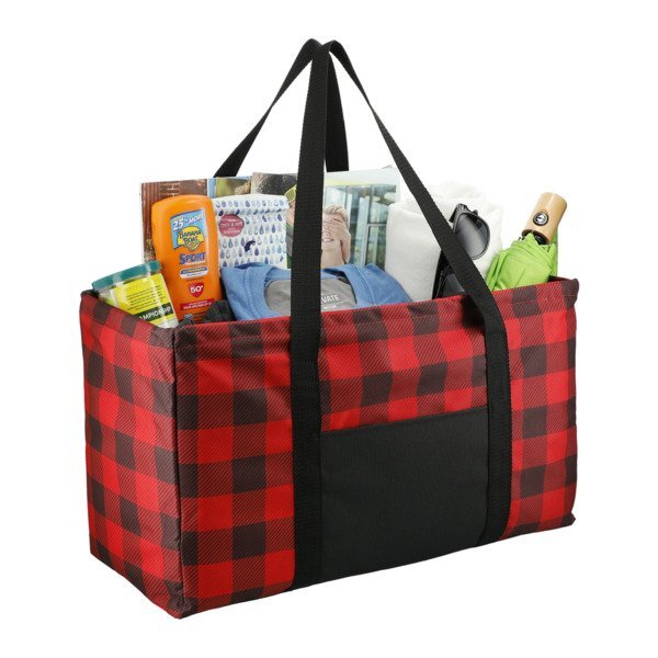 Buffalo Plaid Polyester Utility Tote