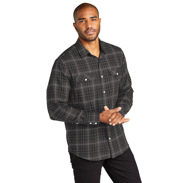 Port Authority® Long Sleeve Ombre Plaid Men's Shirt