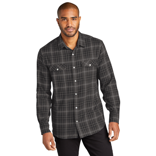Port Authority® Long Sleeve Ombre Plaid Men's Shirt