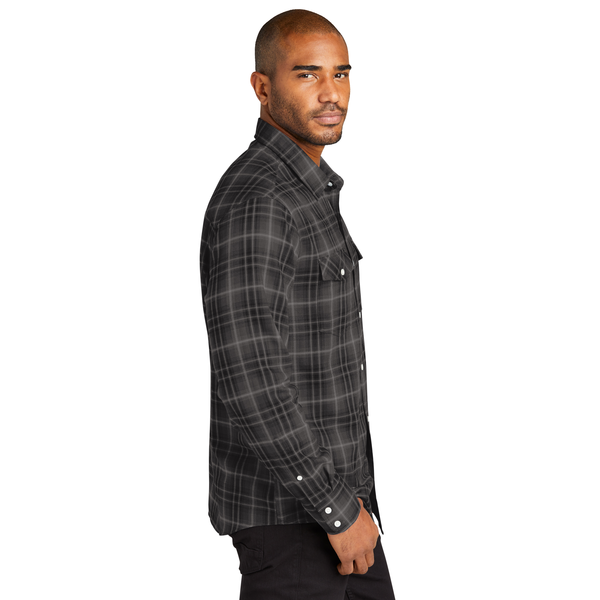 Port Authority® Long Sleeve Ombre Plaid Men's Shirt