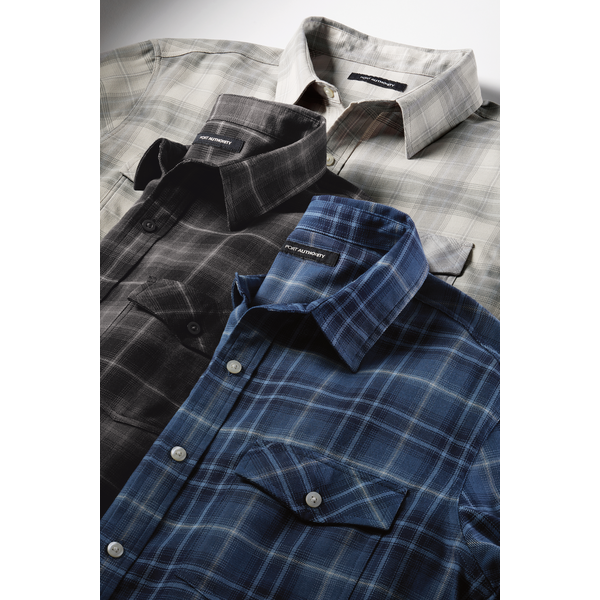 Port Authority® Long Sleeve Ombre Plaid Men's Shirt
