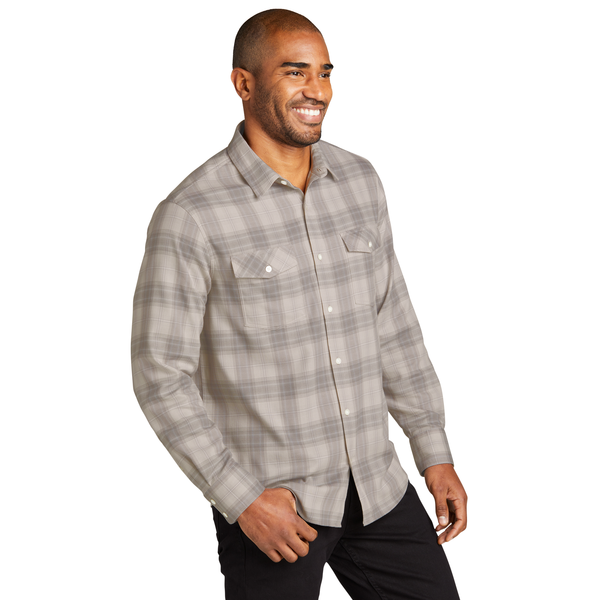Port Authority® Long Sleeve Ombre Plaid Men's Shirt