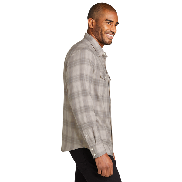 Port Authority® Long Sleeve Ombre Plaid Men's Shirt