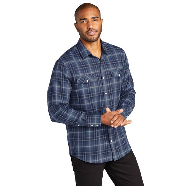 Port Authority® Long Sleeve Ombre Plaid Men's Shirt