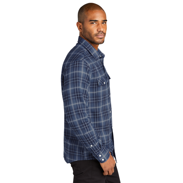 Port Authority® Long Sleeve Ombre Plaid Men's Shirt