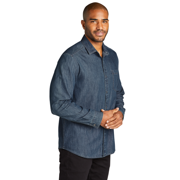 Port Authority® Long Sleeve Perfect Denim Men's Shirt