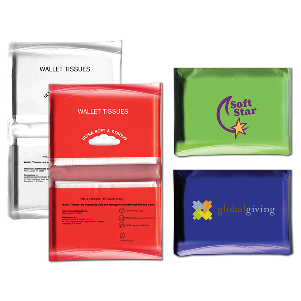Pocket Tissue Pack, Full Color, 10 ct., Full Color Imprint