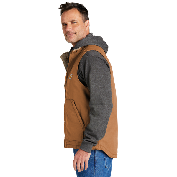 Carhartt® Cotton Washed Duck Sherpa-Lined Mock Neck Men's Vest