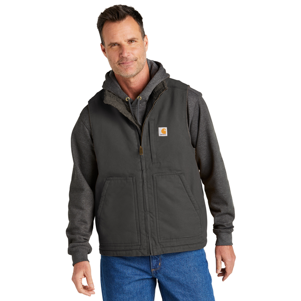 Carhartt® Cotton Washed Duck Sherpa-Lined Mock Neck Men's Vest