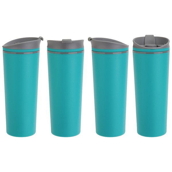 Commuter Double Wall Polypropylene Tumbler w/ Flip Top Closure, 17oz.