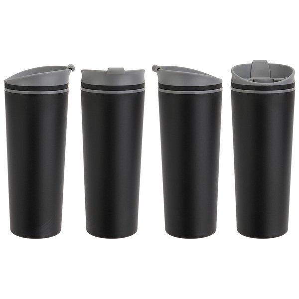 Commuter Double Wall Polypropylene Tumbler w/ Flip Top Closure, 17oz.
