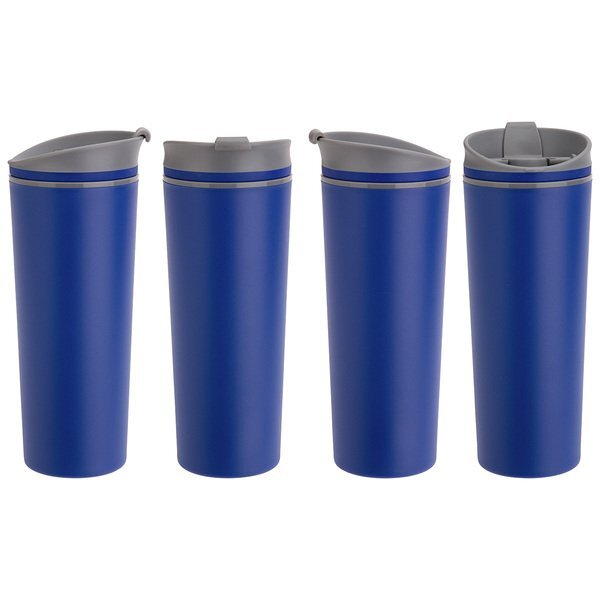 Commuter Double Wall Polypropylene Tumbler w/ Flip Top Closure, 17oz.