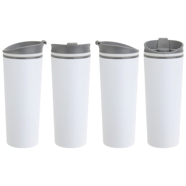 Commuter Double Wall Polypropylene Tumbler w/ Flip Top Closure, 17oz.