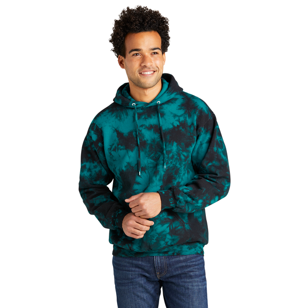 Port & Company® Cotton/Poly Crystal Tie-Dye Pullover Unisex Hoodie