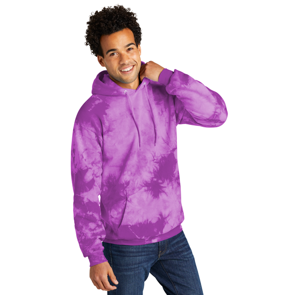 Port & Company® Cotton/Poly Crystal Tie-Dye Pullover Unisex Hoodie