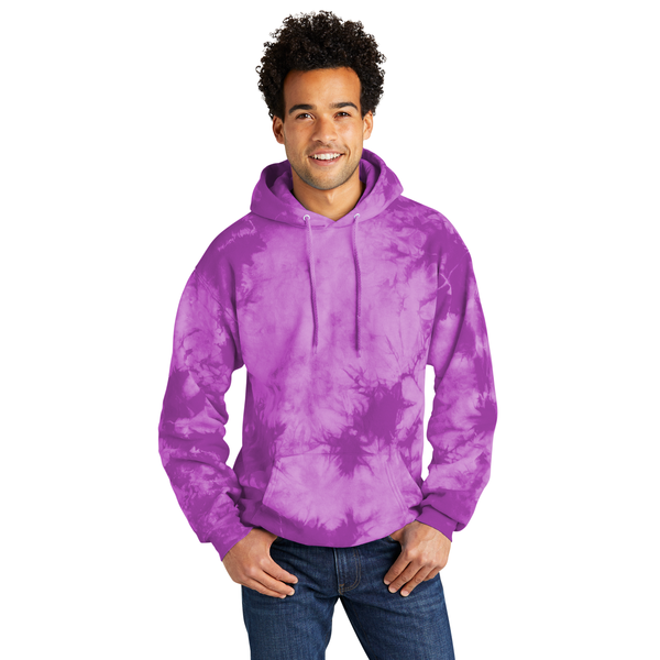 Port & Company® Cotton/Poly Crystal Tie-Dye Pullover Unisex Hoodie