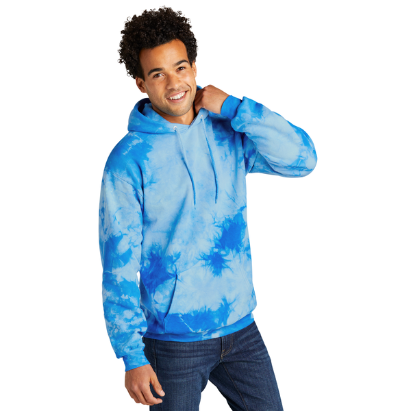 Port & Company® Cotton/Poly Crystal Tie-Dye Pullover Unisex Hoodie