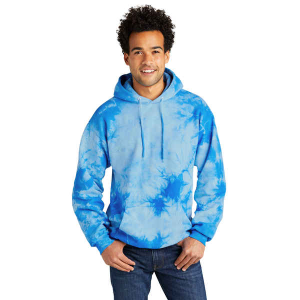 Port & Company® Cotton/Poly Crystal Tie-Dye Pullover Unisex Hoodie