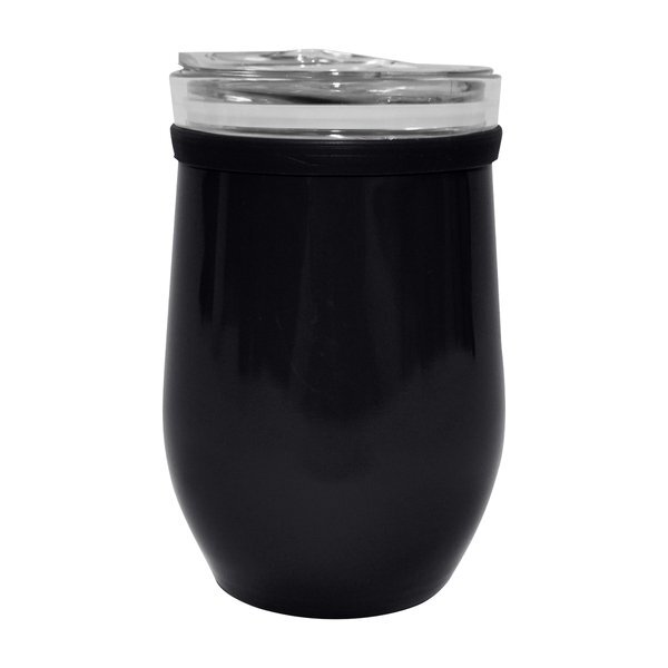 Glass & Stainless Steel Wine Tumbler, 8oz.