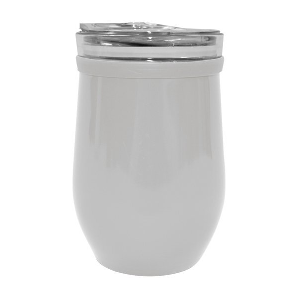 Glass & Stainless Steel Wine Tumbler, 8oz.