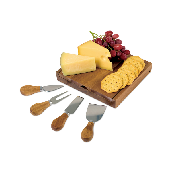 La Cuisine Acacia Wood Cheese Board w/ Serving Set