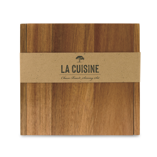 La Cuisine Acacia Wood Cheese Board w/ Serving Set