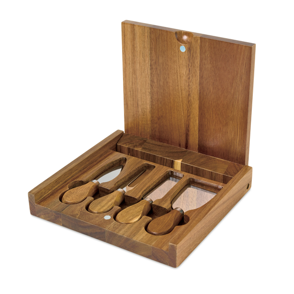 La Cuisine Acacia Wood Cheese Board w/ Serving Set