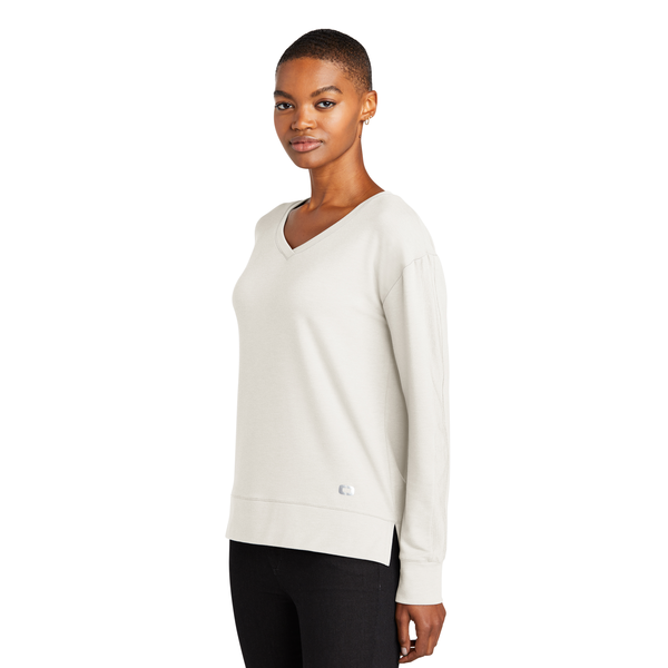 OGIO® Luuma Flex Modal/Poly/Spandex French Terry Long Sleeve Ladies' V-Neck Tee